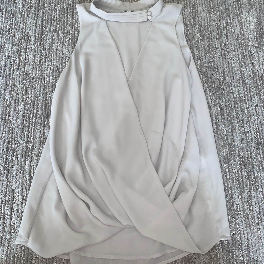 Gray draped top